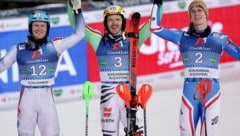 Timon Haugan, Linus Strasser und Vorjahressieger Clement Noel (Bild: GEPA)