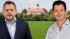 SPÖ-Manager Zwander (links) schießt sich erneut auf ÖVP-Ortschef Koza ein. (Bild: Patrick Huber, Molnar Attila, GemeindeVösendorf Krone KREATIV,)