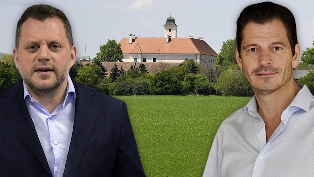 Zwander (SPÖ, li.) gegen Koza (ÖVP) – beste Freunde werden diese beiden vermutlich keine mehr (Bild: Patrick Huber, Molnar Attila, GemeindeVösendorf Krone KREATIV,)