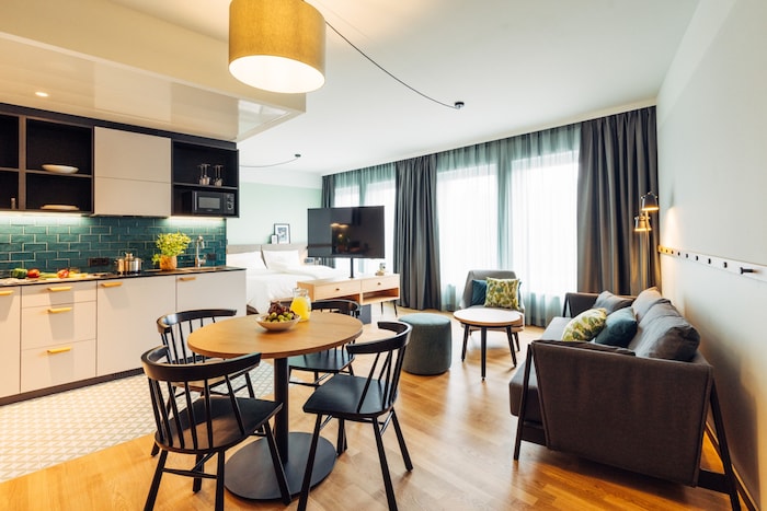Ein Apartment im 2023 gestarteten Harry´s Home in Villach.