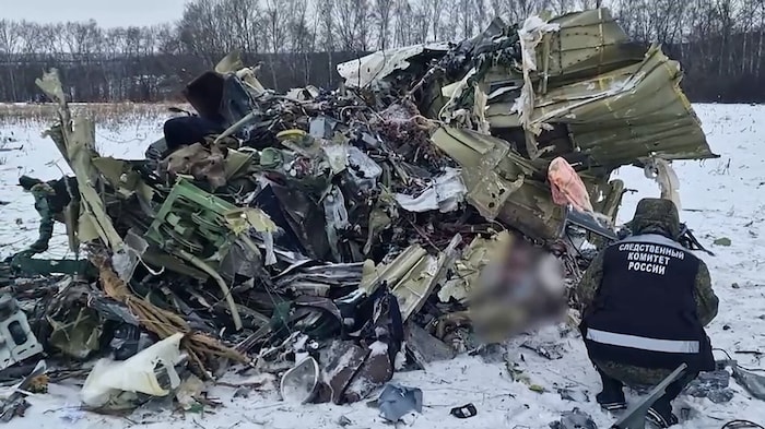 Das russische Ermitllungskomittee veröffentlichte Bilder von der Absturzstelle - eine ...