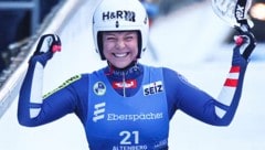 Rodel-Weltmeisterin Lisa Schulte wurde als Testpilotin für die Abnahme des neuen Cortina-Eiskanals ausgewählt. (Bild: EPA)