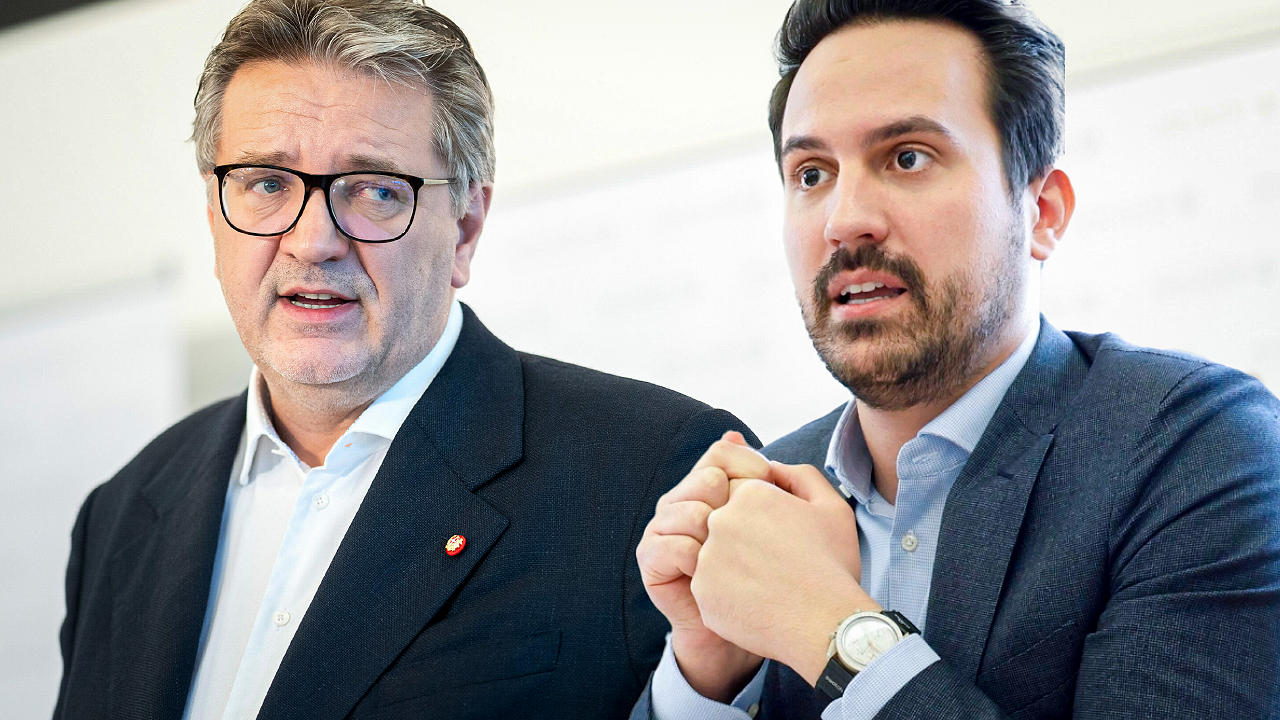 Uneins: Sozialstadtrat Peter Hacker (SPÖ) und Vizebürgermeister Christoph Wiederkehr (Neos) (Bild: APA/GEORG HOCHMUTH, APA/HERBERT NEUBAUER, Krone KREATIV)