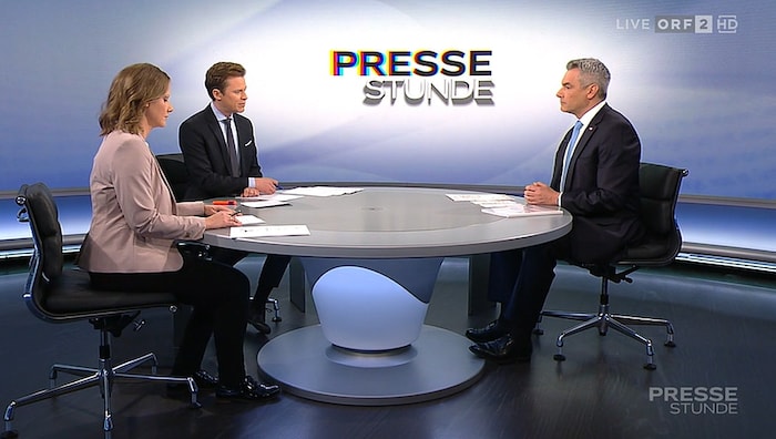 Bundeskanzler Karl Nehammer in der ORF-„Pressestunde“