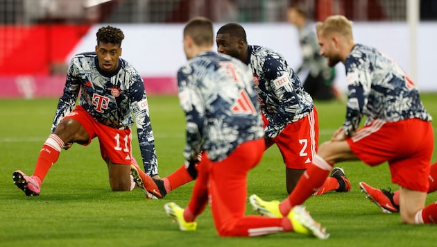 Das gibt‘s ja nicht! Kingsley Coman (li.) hat sich erneut verletzt. Ist nun sogar ein Karriereende ein Thema? (Bild: APA/AFP/MICHAELA STACHE)