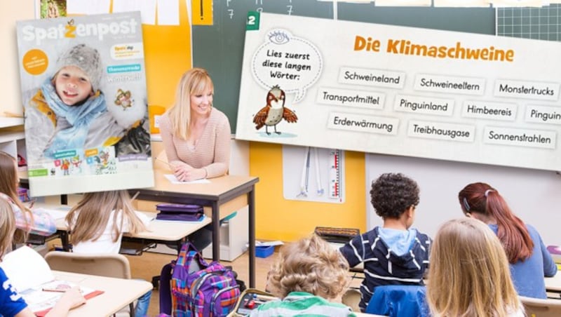 Die Direktorin der Volksschule überlege sogar, künftig auf die Zeitschrift zu verzichten, heißt es. (Bild: stock.adobe.com, zVg, Krone KREATIV)