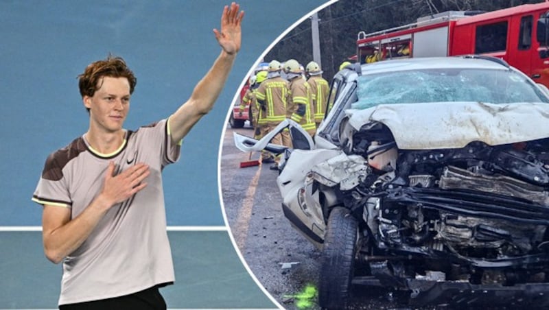 Two children died in the tragic accident in East Tyrol and did not live to see the triumph of their great role model Jannik Sinner in Melbourne. (Bild: APA/EXPA/MARKUS MAYR, AP)