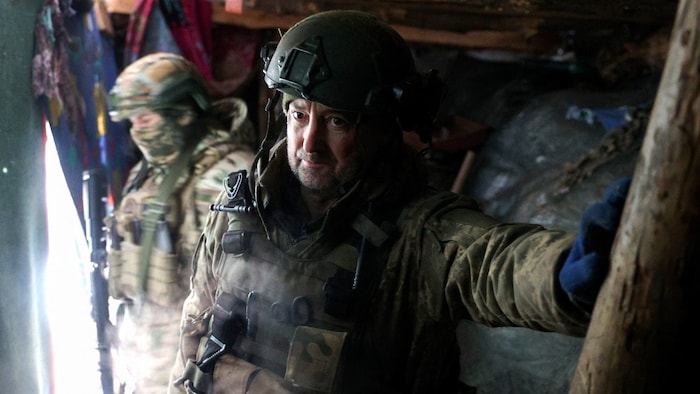 Ukrainische Soldaten an der Front bei der von Russland besetzen Stadt Horliwka im Oblast Donezk