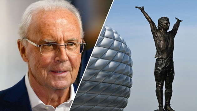 Like Gerd Müller, Franz Beckenbauer is also to receive a bronze statue in front of the Allianz Arena. (Bild: AFP / SID)