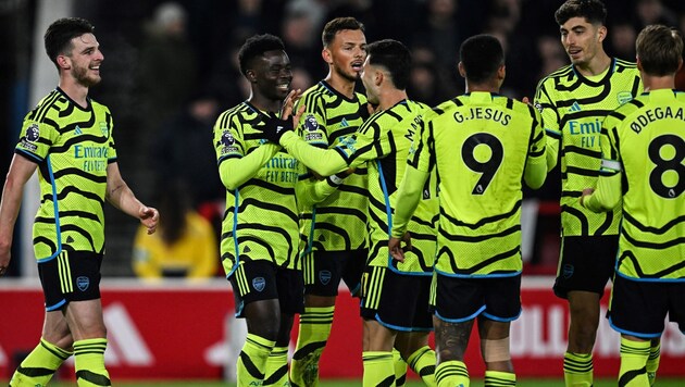 Die Gunners siegten beim Tabellennachzügler Nottingham mit 2:1. (Bild: AFP)