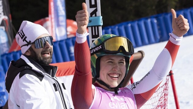 Victoria Olivier celebrated gold in the downhill at the Junior World Championships in France. (Bild: Andreas Ehrensberger)