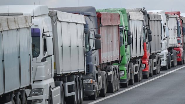 Der Arbeiter war am Dienstag unter die Laderampe eines Lkw geraten (Symbolbild). (Bild: AFP)