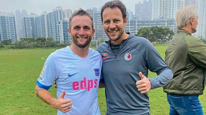 Jantscher und Wolfgang Luisser in Hongkong.
