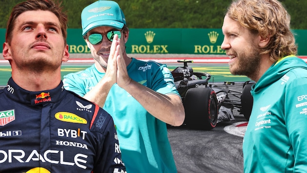 Max Verstappen, Fernando Alonso and Sebastian Vettel (from left to right) are currently the focus of attention. (Bild: GEPA pictures)