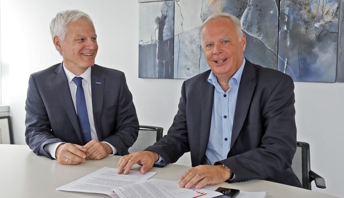 ÖGK-Tirol-GF Arno Melitopulos-Daum (li.) und Landesvorsitzender Werner Salzburger