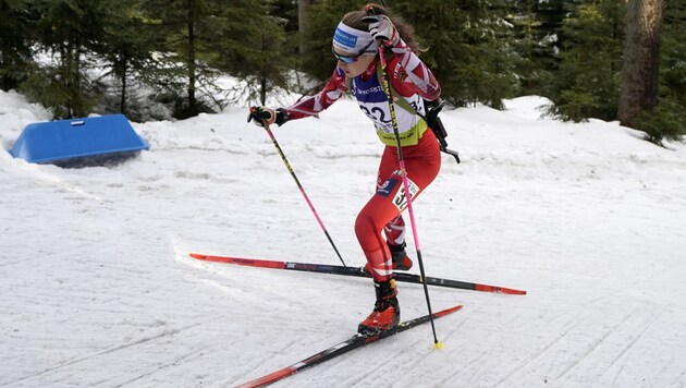 Wilma Anhaus kommt erstmals in der zweiten Biathlon-Liga zum Einsatz. (Bild: IBU/Koksarovs)