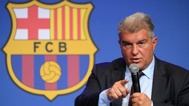 Präsdient Joan Laporta (Bild: APA/AFP/LLUIS GENE)