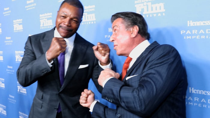 Carl Weathers and Sylvester Stallone
