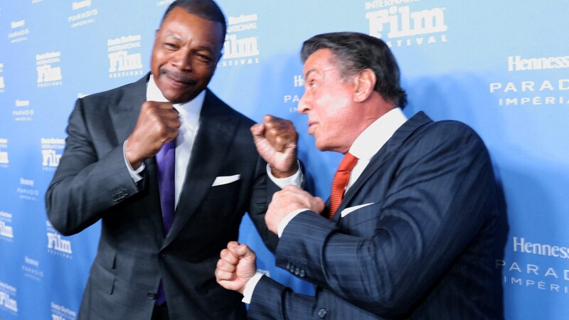 Carl Weathers i Sylvester Stallone (Bild: AFP)