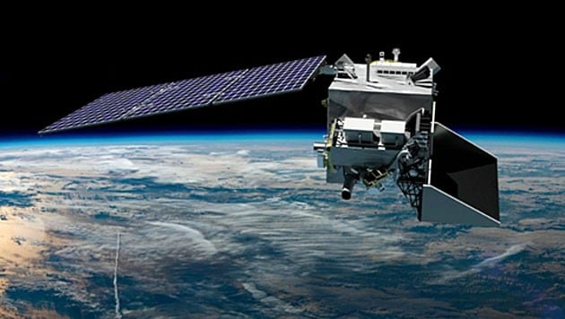 Der neue NASA-Klimasatellit PACE (das Bild zeigt eine künstlerische Darstellung) soll den Zustand der Meere und die Qualität der Luft unter die Lupe nehmen. (Bild: NASA/Conceptual Image Laboratory)