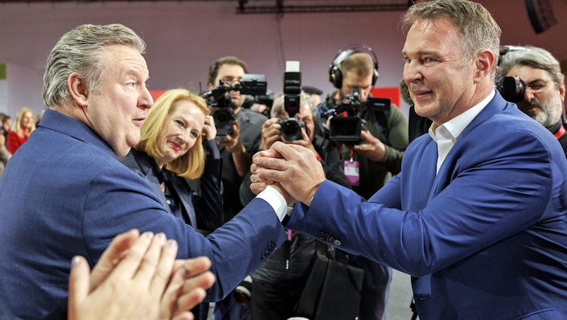 Michael Ludwig und Andreas Babler (Bild: APA/ERWIN SCHERIAU)