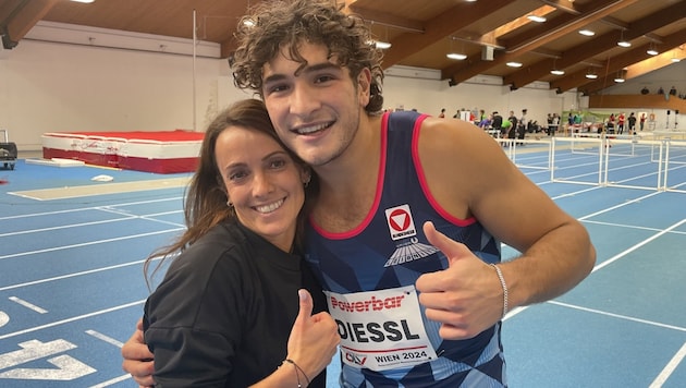 Enzo Diessl (re.) mit Trainerin Beate Hochleitner (Bild: Olaf Brockmann)