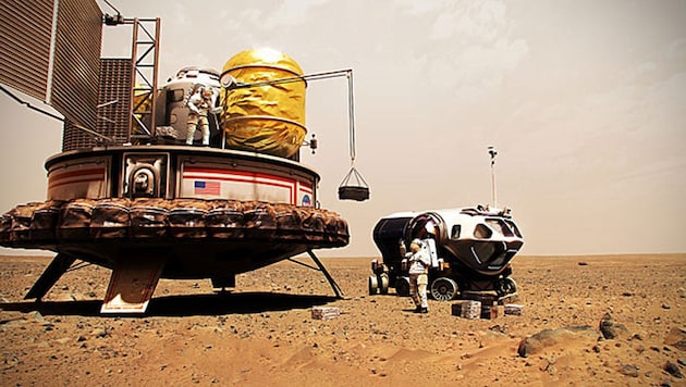 Der deutsche Ex-Astronaut Ulrich Walter rechnet mit einer Landung von Menschen auf dem Mars (das Bild zeigt eine künstlerische Illustration) gegen Ende der 2030er-Jahre. (Bild: NASA)