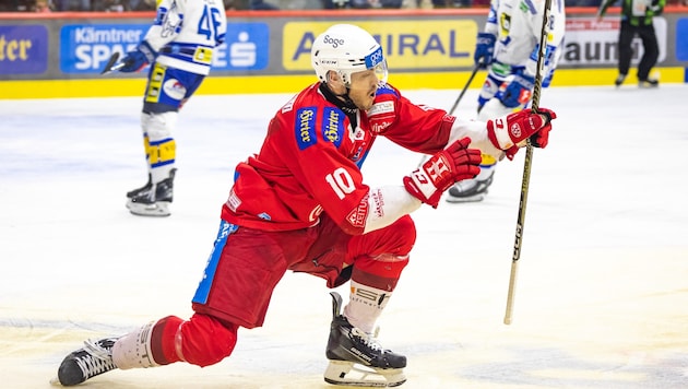 Verteidiger Thomas Vallant brachte den KAC mit 3:1 in Führung. (Bild: GEPA pictures)