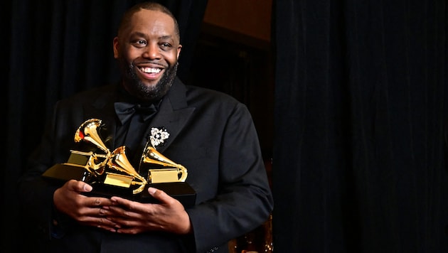 Killer Mike wurde mit drei Grammys ausgezeichnet. Kurz nach diesem Foto klickten die Handschellen. (Bild: APA/AFP/Frederic J. Brown)