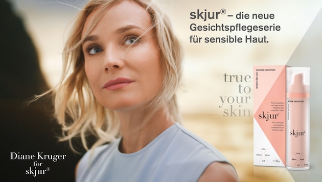 Auch Hollywood Star Diane Kruger schwört auf die Gesichtspflege von skjur®. (Bild: skjur)