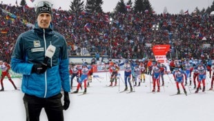 Julian Eberhard freut sich auch die Biathlon-WM in Nove Mesto. Bei den Titelkämpfen 2013 war er als Aktiver dabei und beeindruckt von der unglaublichen Kulisse. (Bild: GEPA pictures/ServusTV)