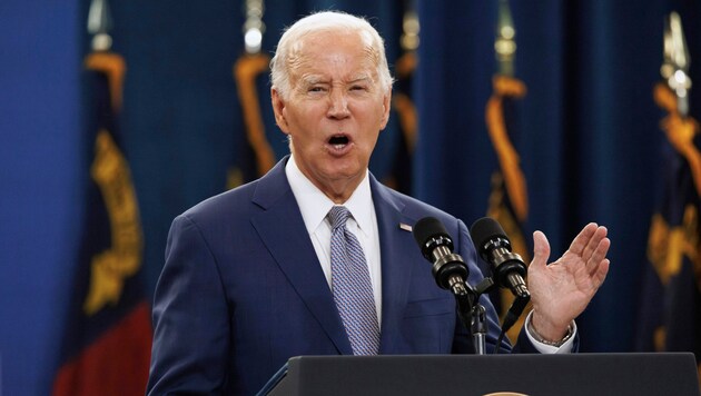 Americký prezident Joe Biden v předvolebním projevu učinil další slib. (Bild: AP)