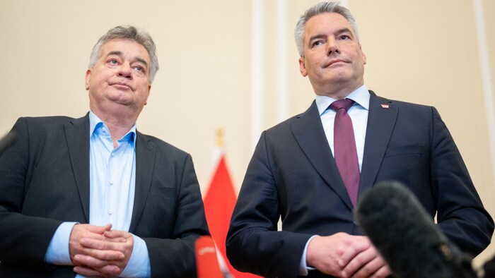 Vice-Chancellor Werner Kogler (left) enjoys slightly more trust from the electorate than ...