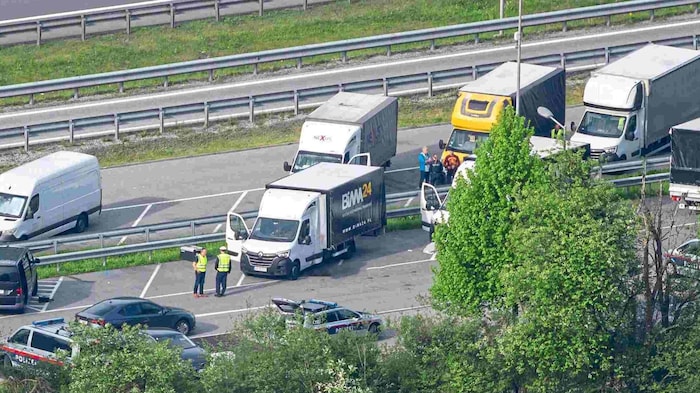 The murder took place in this parking lot on the A12 last May.