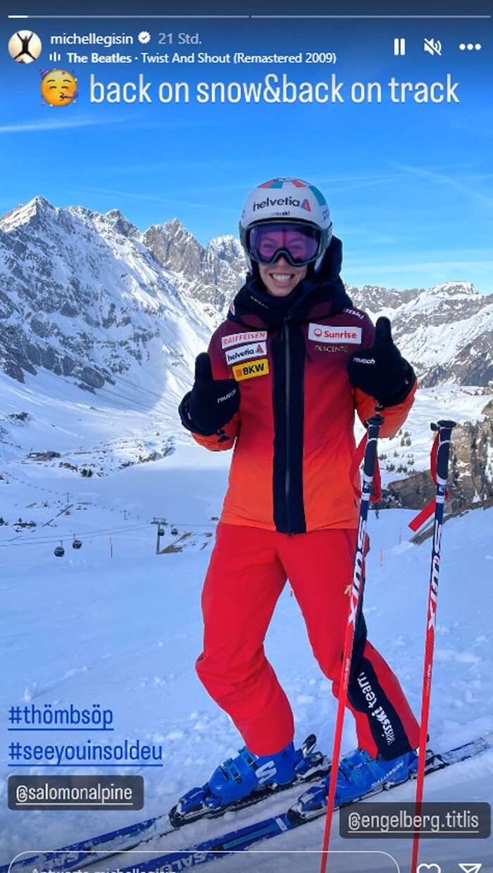 Michelle Gisin steht wieder auf Skiern.