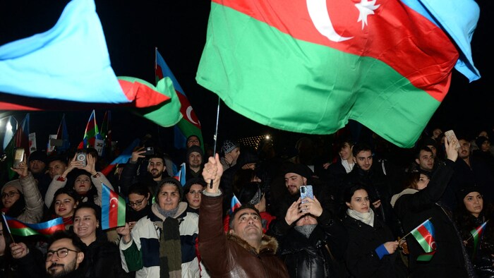 Supporters of the Azerbaijani head of state