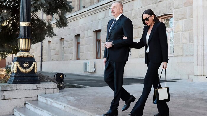 Ilham Aliyev with his wife Mehriban Alieva
