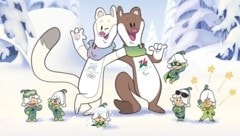 Die Hermeline Tina und Milo (Bild: /olympics.com)