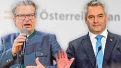 Drexler und Nehammer sprechen am Samstag in Graz vor 400 geladenen Parteifunktionären (Bild: GEPA Pictures/Edgar Eisner; Harald Dostal, Krone KREATIV)