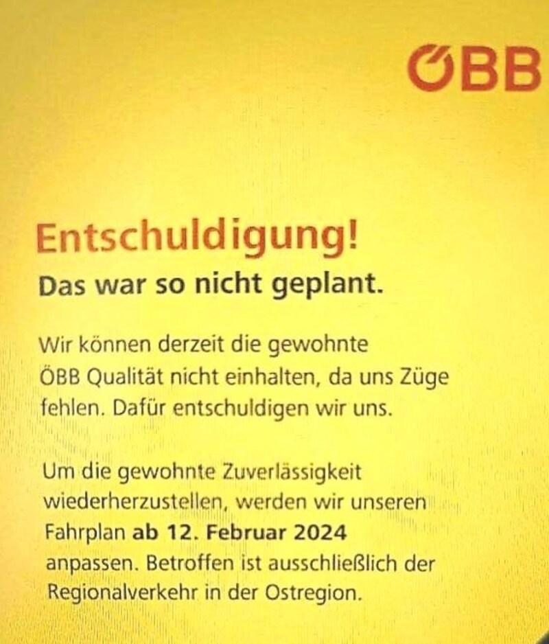 Die Bahn ist sich der Misere bewusst und kündigt Fahrplanausdünnungen an. (Bild: zVg)