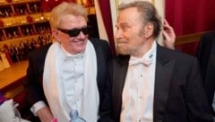 Am Ende des Opernballs in der Wiener Staatsoper konnten Heino und Franco „Django“ Nero wieder lachen. (Bild: Starpix / A. Tuma)