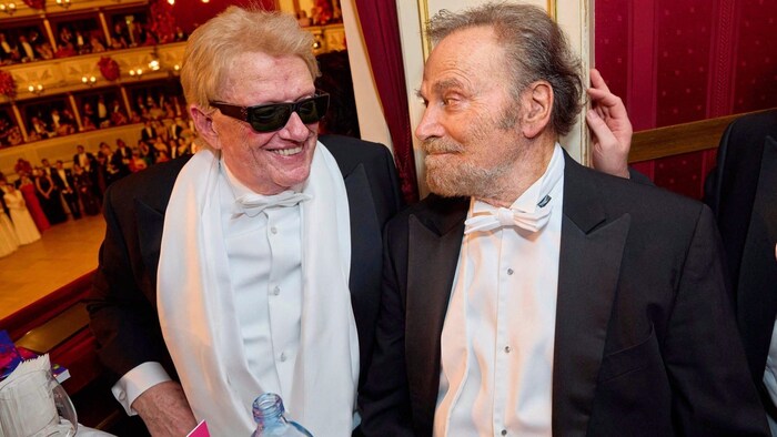 Am Ende des Opernballs in der Wiener Staatsoper konnten Heino und Franco „Django“ Nero wieder lachen.
