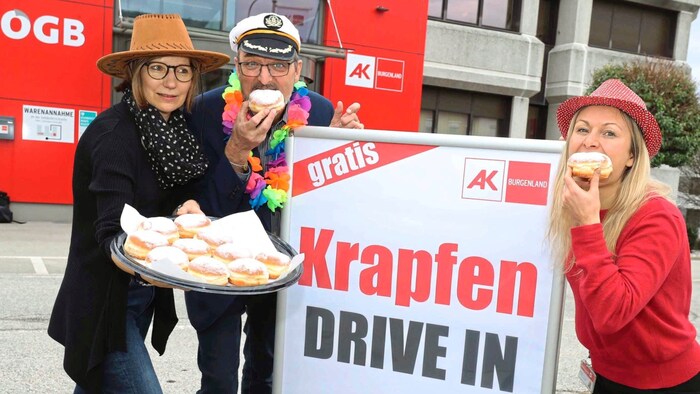 Alle Pendler können sich auf den Krapfen-Drive-In bei der Arbeiterkammer Eisenstadt freuen.