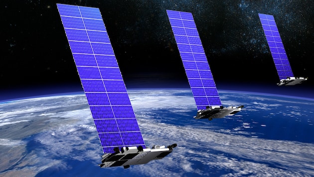 Artist's illustration: Starlink satellites transmit internet to earth by the thousands. (Bild: Dayan - stock.adobe.com)