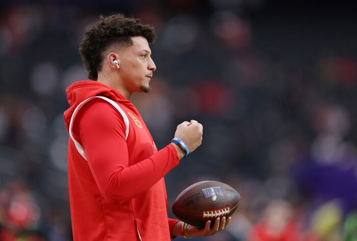Patrick Mahomes beim Aufwärmen