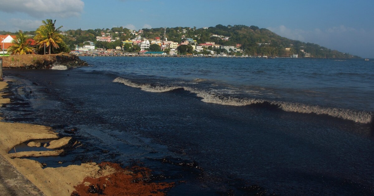 Ship capsized - Trinidad & Tobago: Oil spill threatens coral reef ...