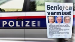 Mit diesem Zettel wird nach vermissten Senioren gesucht. (Bild: zVg, stock.adobe.com, Krone KREATIV)