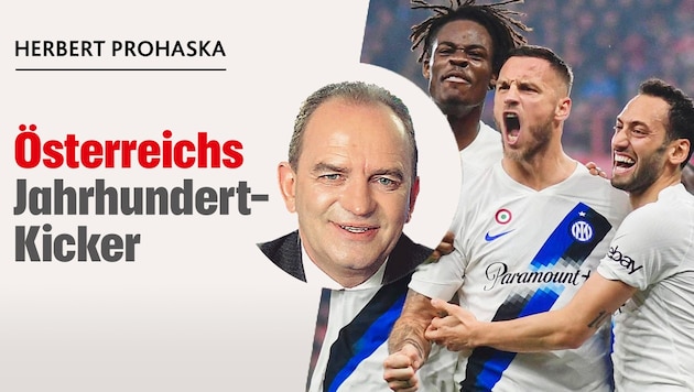 Herbert Prohaska schreibt in seiner Kolumne über die Champions League. (Bild: Krone KREATIV, APA/AFP/Piero CRUCIATTI)