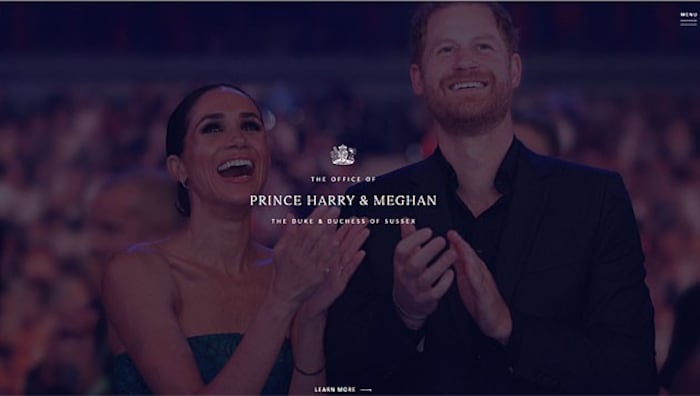 Die neue Webseite von Harry und Meghan 