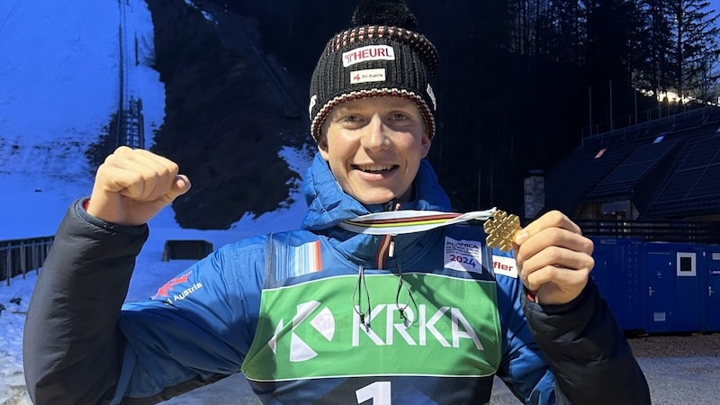 Paul Walcher (18) krönte sich in Planica zum Junioren-Weltmeister der Nordischen Kombination. (Bild: Ski Austria)